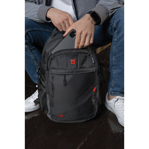 Рюкзак B-PACK «S-01» (БИ-ПАК) универсальный, с отделением для ноутбука, влагостойкий, черный, 47×32×20 см