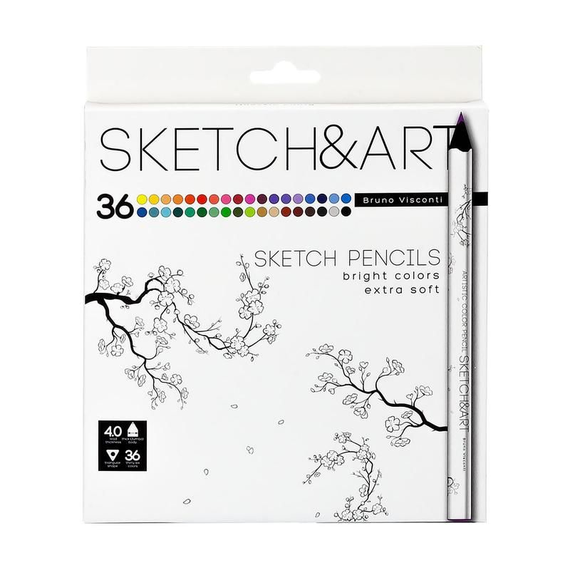 Карандаши цветные SKETCH&ART 36 цветов трехгранные - купить в Москве ...
