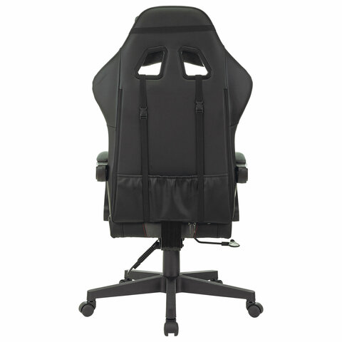 Кресло компьютерное BRABIX «Striker GM-121»синхромеханизм2 подушкиэкокожа/велюрчерное/серое532961