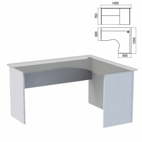 превью Стол компактный ЧАСТЬ 2 «Арго»1400×1200х760 ммправыйсерый