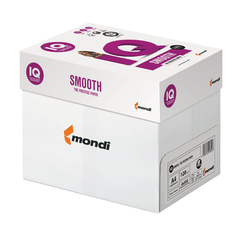 Бумага для офисной техники IQ Smooth (А4, марка A+, 120 г/кв.м, 500 листов)