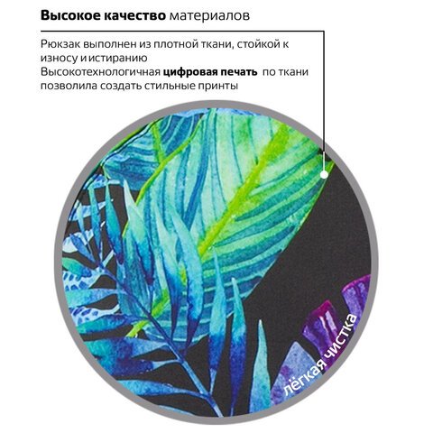 Рюкзак BRAUBERG, универсальный, сити-формат, «Экзотика», 20 литров, 41×32х14 см