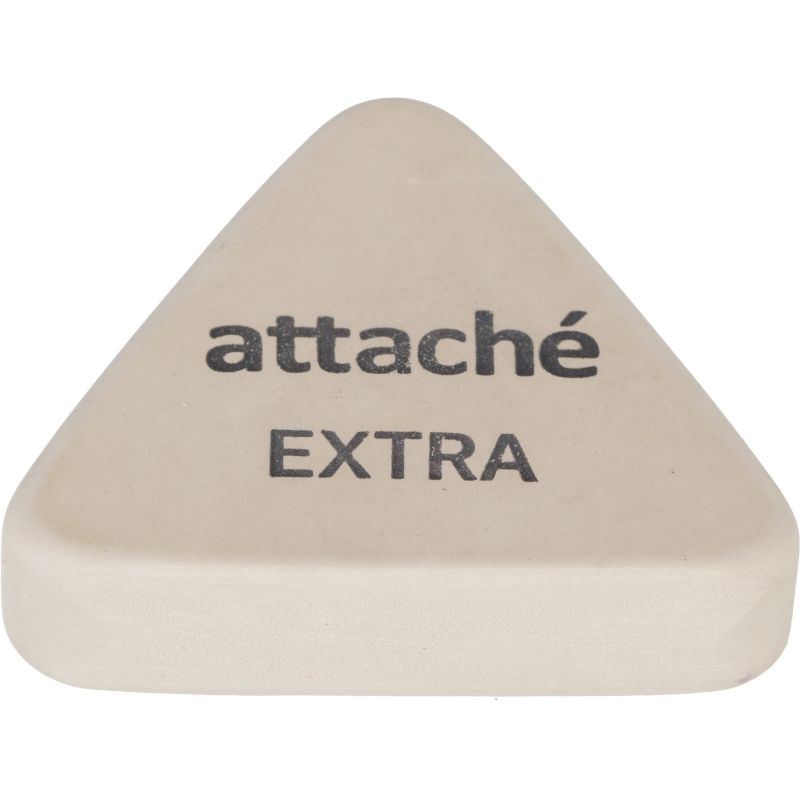 Ластик треугольный Attache Extra, натуральный каучук, 40×38x10мм, белый