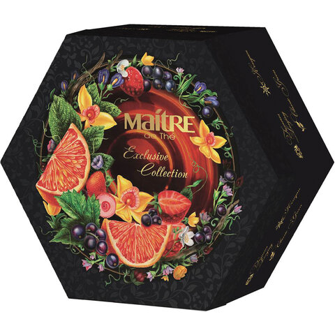 Чай MAITRE (Мэтр) «de The Exclusive Collection», набор, 12 видов, 60 пакетиков в конвертах по 2 г