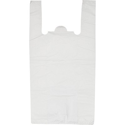 Пакет-майка ПНД белый 15мкм (30+18×55 см, 100 штук в упаковке)