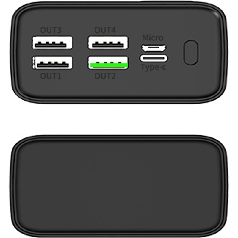 Внешний аккумулятор PERO PB07 30000 mAh, Li-Pol, output USB-C + 4USB-A, черный