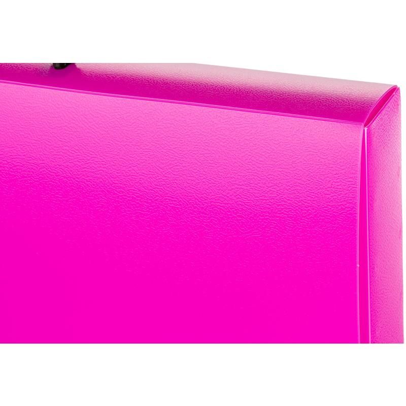 Папка-портфель пластиковая Attache Neon А4 розовая (335×230 мм, 1 отделение)