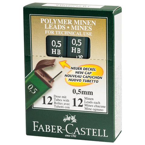 Стержень микрографический 0,5 Faber-Castell POLYMER, 12шт /521500