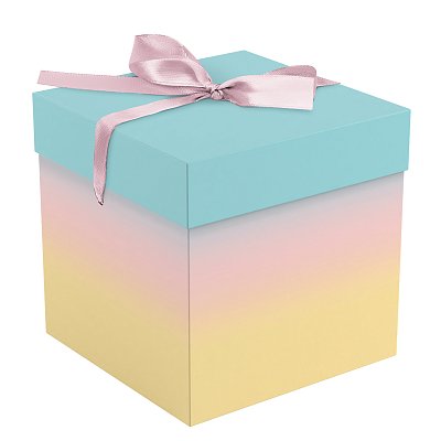 Коробка складная подарочная MESHU «Gradient», (15×15×15см), с лентой