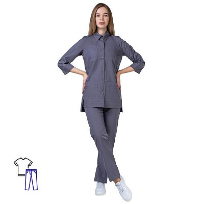 Костюм для горничных и уборщиц жен. У26 КБР серый 42 (158-170)