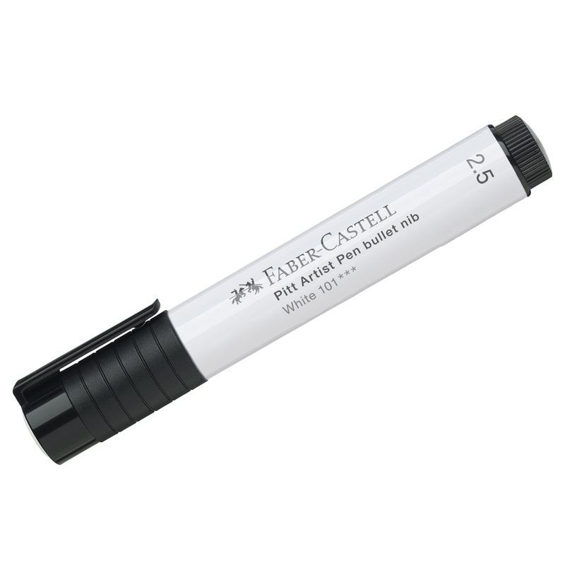 Ручка капиллярная Faber-Castell «Pitt Artist Pen Bullet Nib» белая, 2.5мм