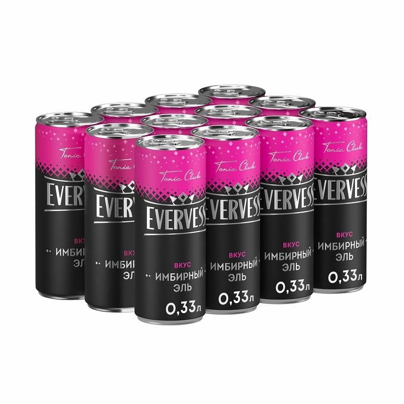 Напиток Evervess Tonic club Имбирный Эль газированный ж/б 0.33л 12шт/уп