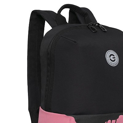 Рюкзак Grizzly, 24×34×12см, 1 отделение, 4 кармана, укрепленная спинка, черный-розовый