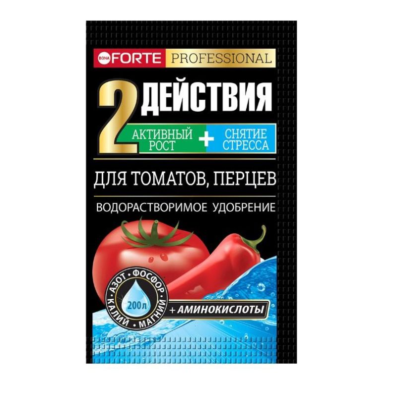 Удобрение водорас с аминок д/томатов, перцев, Bona Forte 100 г