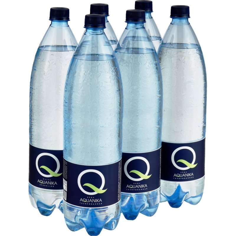 Вода питьевая Акваника газированная 1.5 л (6 штук в упаковке)