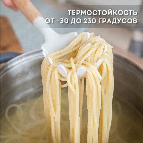 Набор силиконовых кухонных принадлежностей с деревянными ручками 12 в 1молочныйDASWERK608193