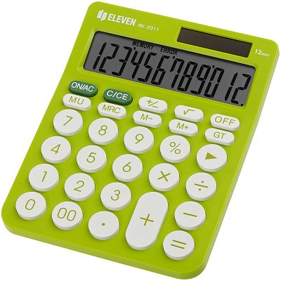 Калькулятор настольный Eleven RK-2311-GN, 12 разрядов, двойное питание, 143×192×26мм, салатовый