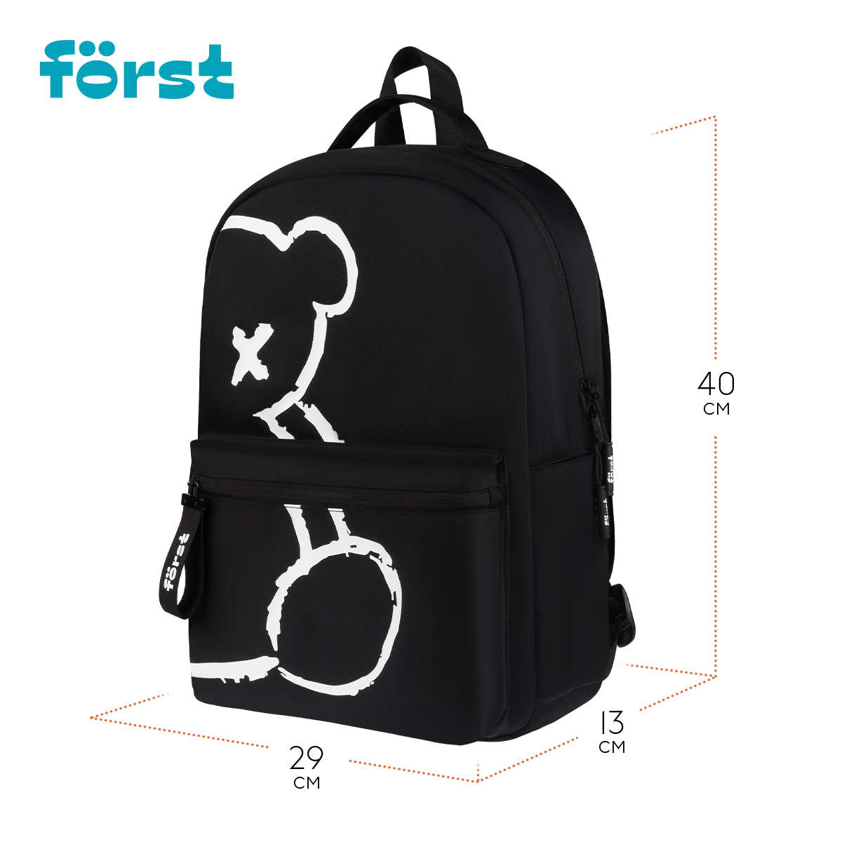 Рюкзак Först F-Spirit «Hype Beast» 40×29×13см, 1 отделение, 3 кармана, уплотненная спинка