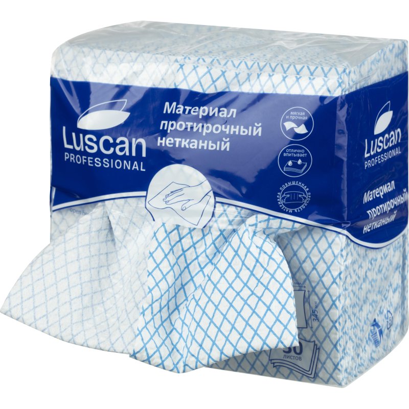 Материал протирочный нетканый Luscan Prof синий 110г 33.5×34.5см 30л/уп