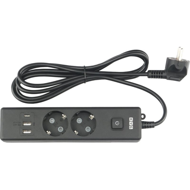 Удлинитель Power Cube, 2р с/з вык.,3USB, 3500 Вт, 16А,1.9 м, 3×1.0 (черный)