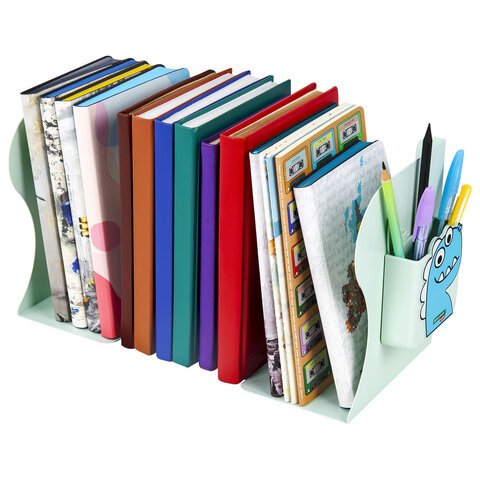 Подставка-держатель для книг и учебников BRAUBERG KIDS «Dino»с органайзеромраздвижнаяметаллическая238067