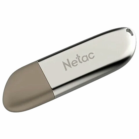 превью Флеш-диск 64 GB NETAC U352, USB 2.0, металлический корпус, серебристый-20PN