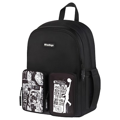 Рюкзак Berlingo UrbanBlack «Street Style» 40×27.5×16см, 2 отделения, 4 кармана, эргономичная спинка