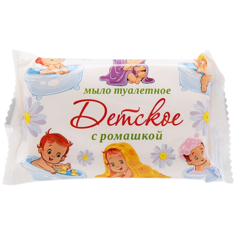 превью Мыло туалетное ММЗ «Стандарт. Детское с ромашкой», флоу-пак, 90г