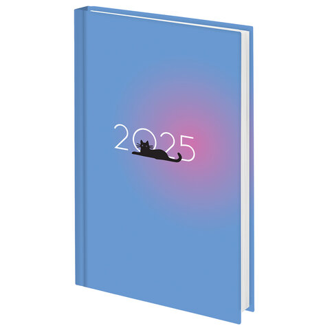 Ежедневник датированный 2025 145×215 мм, А5, STAFF, ламинированная обложка, «Котик»