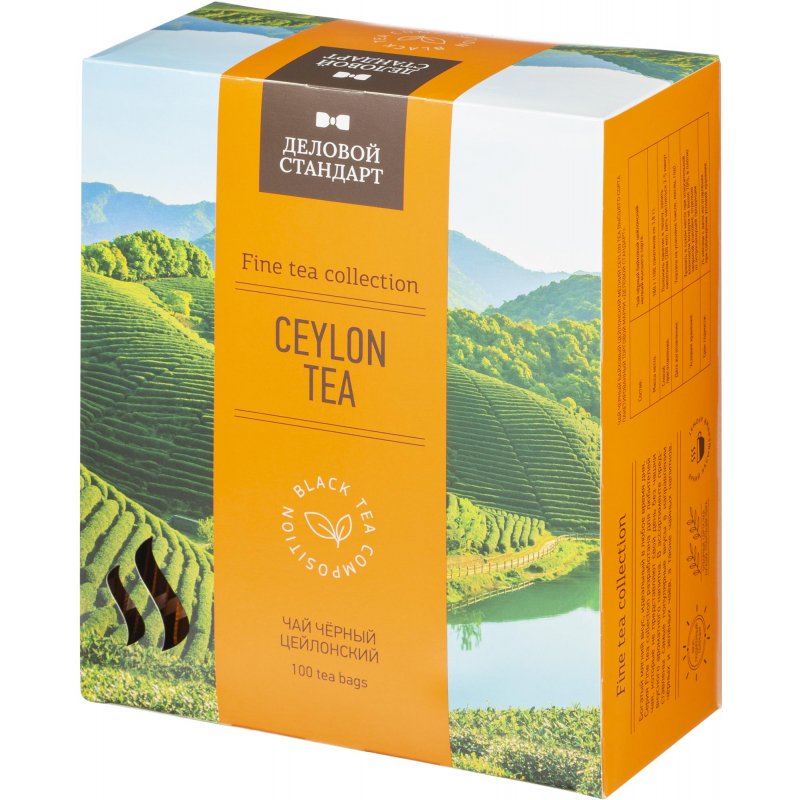 Чай Деловой Стандарт Ceylon tea черный 100 пакетиков арт. 1155569 ...