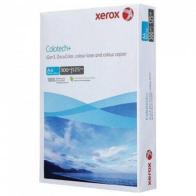 Бумага для цветной лазерной печати А4, 300 г/м2, 125 л., XEROX COLOTECH+ Blue, Австрия, 161% CIE