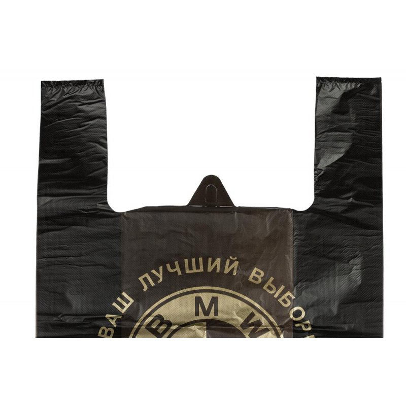 Пакет-майка БМВ ПНД (40+19×60 см, 50 штук в упаковке)
