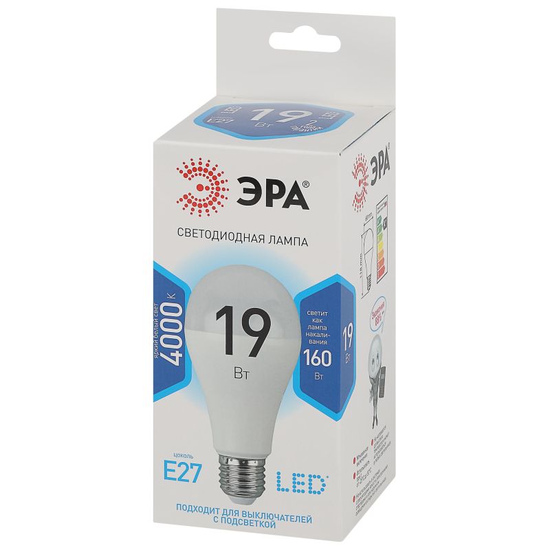 превью Лампа светодиодная ЭРА STD LED A65-19W-840-E27 E27 / Е27 19Вт нейтрал. свeт