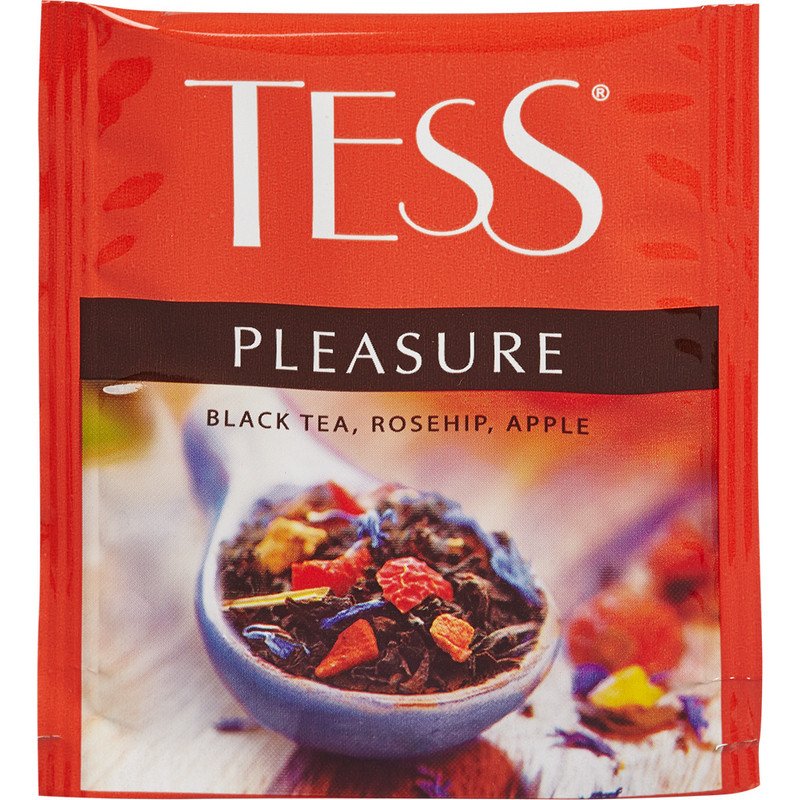 Чай TESS «Pleasure», черный с шиповником и яблоком, 100 пакетиков по 1.5 г