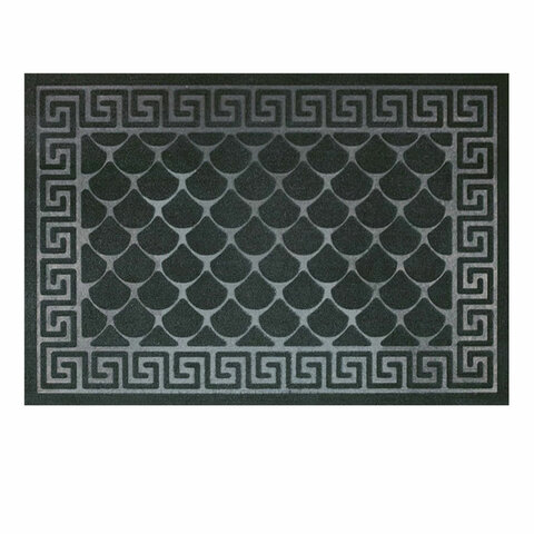 Коврик придверный 60×90 см, ЧЕРНЫЙ, грязезащитный, 430 г/м2, фактурный рисунок ЧЕШУЙКИ, ЛЮБАША