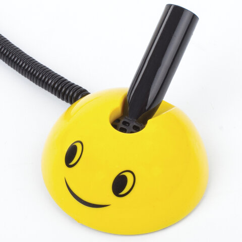 Ручка шариковая настольная BRAUBERG «SMILE», СИНЯЯ, корпус желтый, узел 0.7 мм, линия письма 0.35 мм