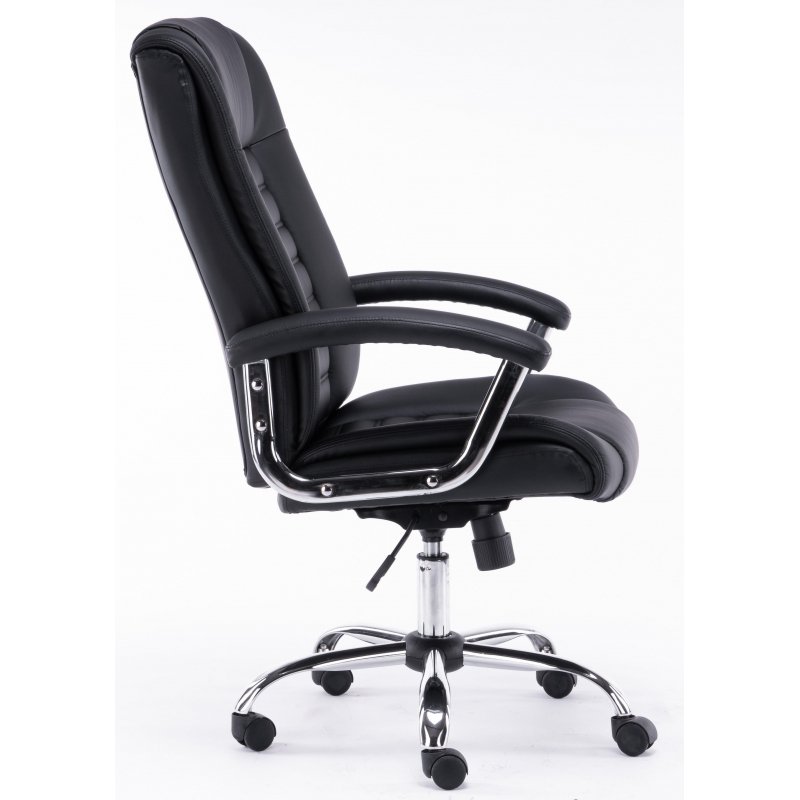 Кресло для руководителя Easy Chair 587 TPU черное (искусственная кожа/хромированный металл)