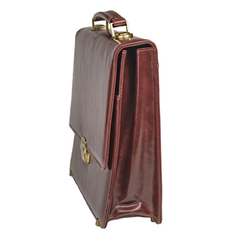 Портфель Grand из натуральной кожи коричневого цвета (01-057-0823)