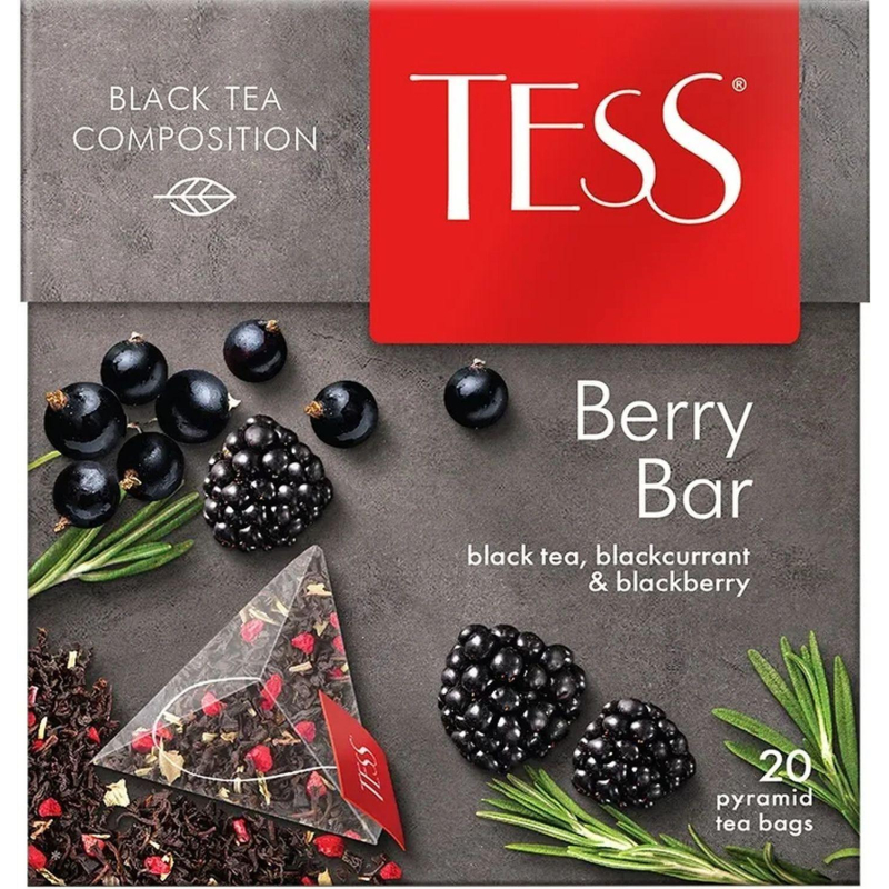 Чай Tess Berry Bar черный с добавками, 1.8гх20пир 0785-12