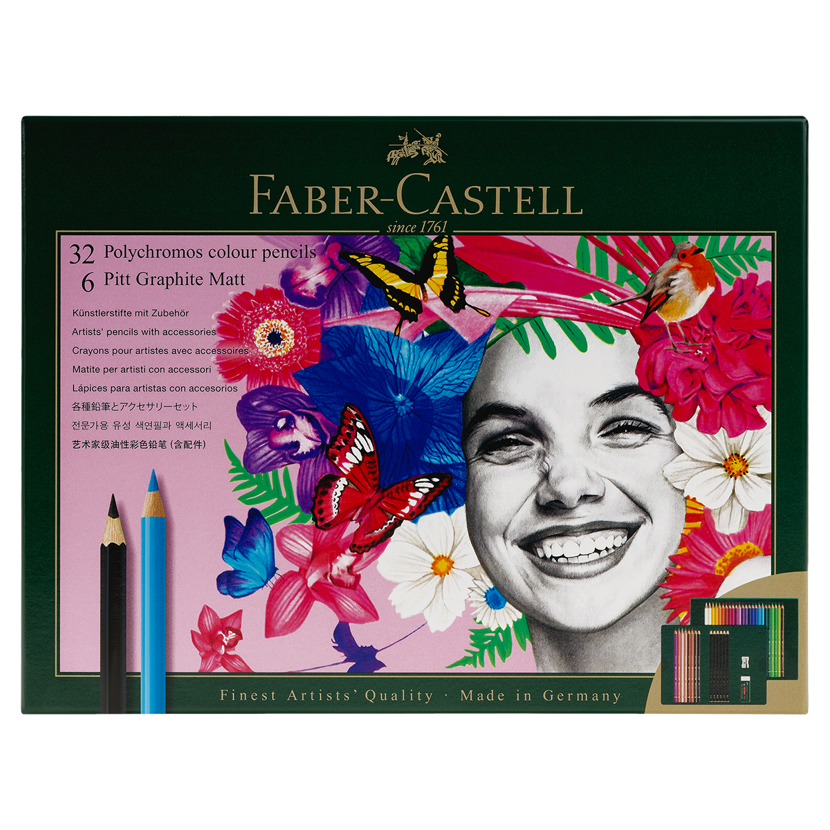 превью Набор художественных изделий Faber-Castell «Polychromos & Pitt Graphite Matt », 40 предметов, студийная коробка