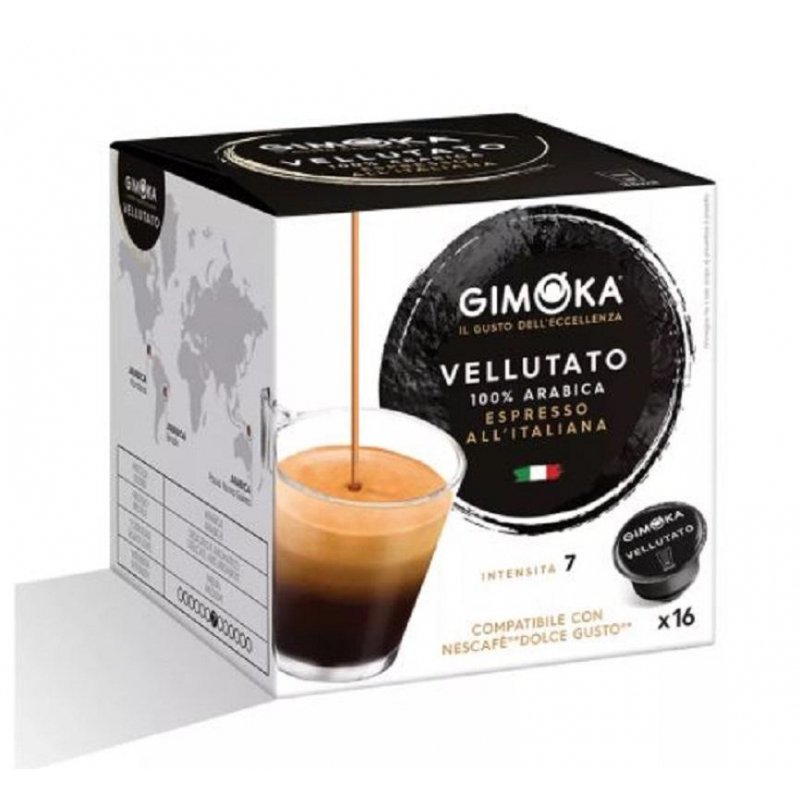 превью Кофе в капсулах для кофемашин Gimoka Dolce Gusto Espresso Vellutato (16 штук в упаковке)