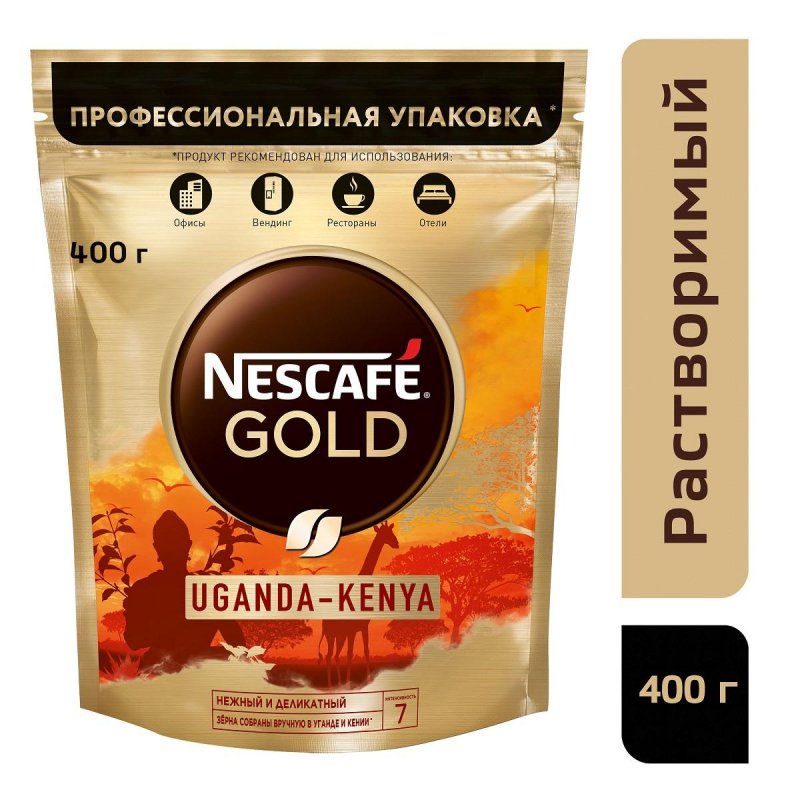 превью Кофе растворимый Nescafe Gold Uganda-Kenya пакет 400 г