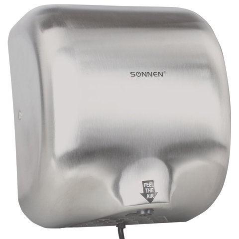 превью Сушилка для рук SONNEN HD-999, 1800 Вт, нержавеющая сталь, антивандальная, хром