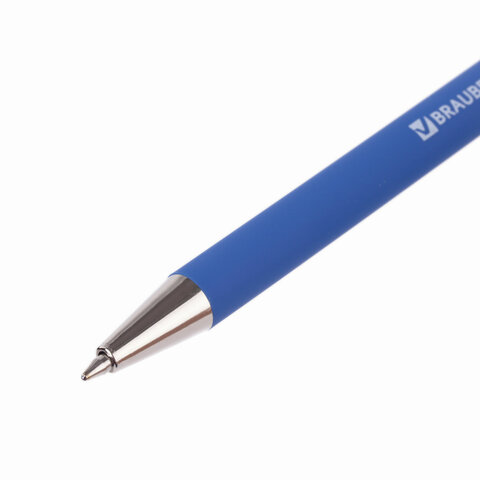 Ручка шариковая BRAUBERG «Capital-X», СИНЯЯ, корпус soft-touch синий, узел 0.7 мм, линия письма 0.35 мм, 143341