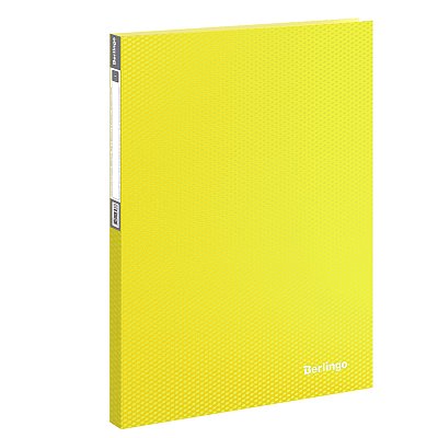 Папка с 40 вкладышами Berlingo «Neon», 21мм, 700мкм, неоновая желтая