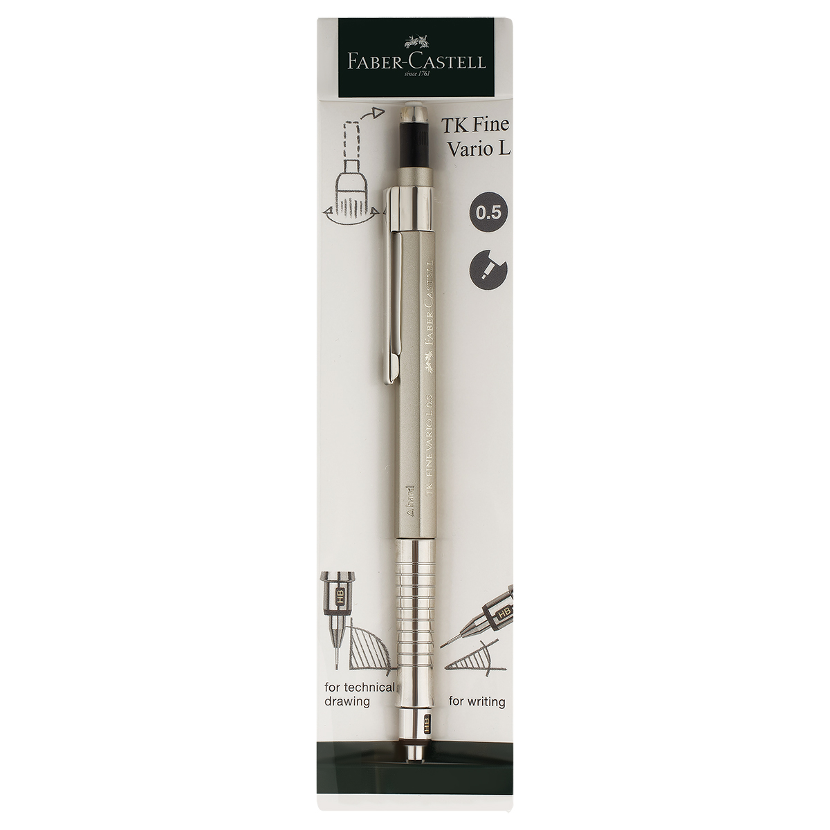 Карандаш механический Faber-Castell «TK-Fine Vario L» 0.5мм, с ластиком, шампань