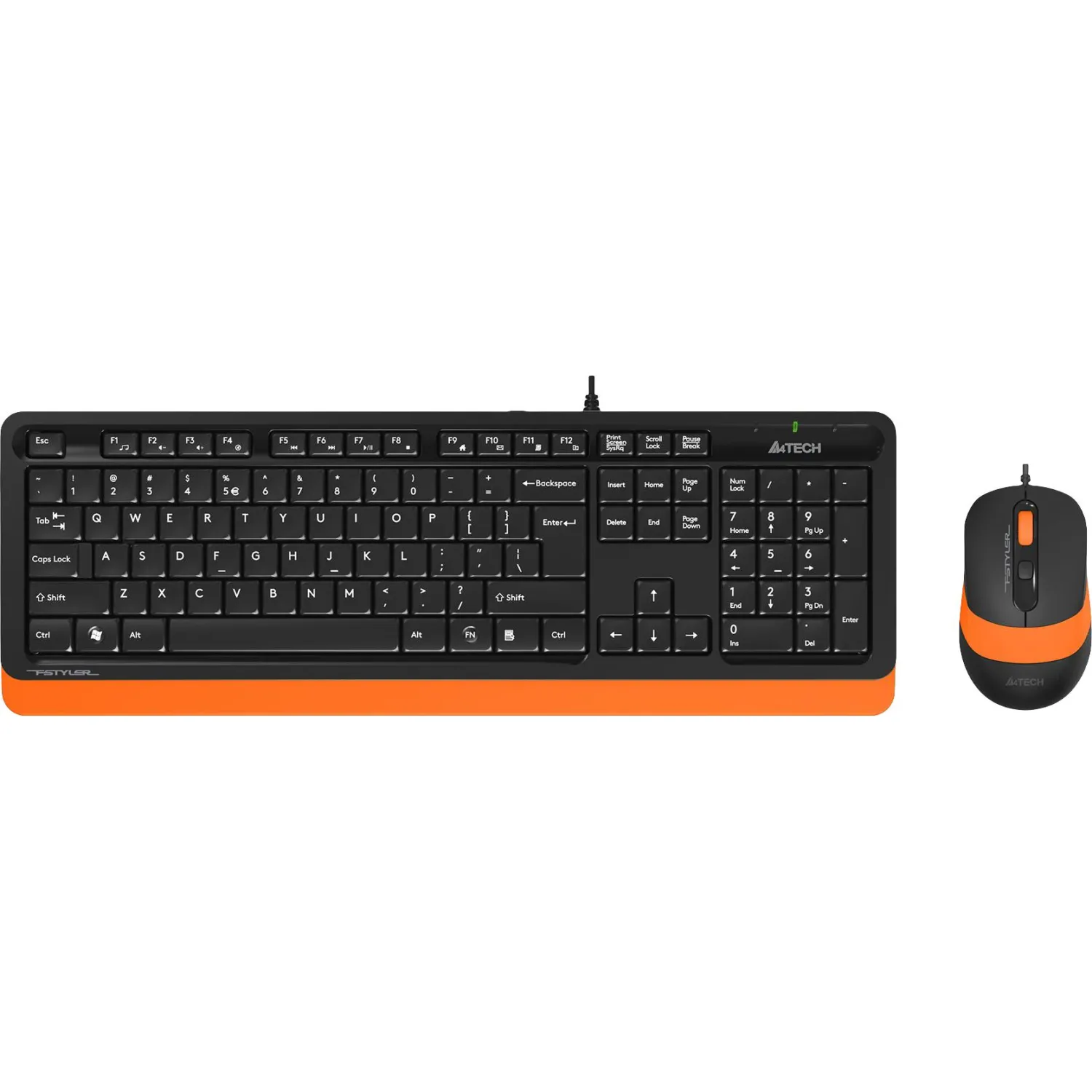 Набор клавиатура+мышь A4Tech Fstyler F1010 кл:черн/оранж м:черн/оранж USB
