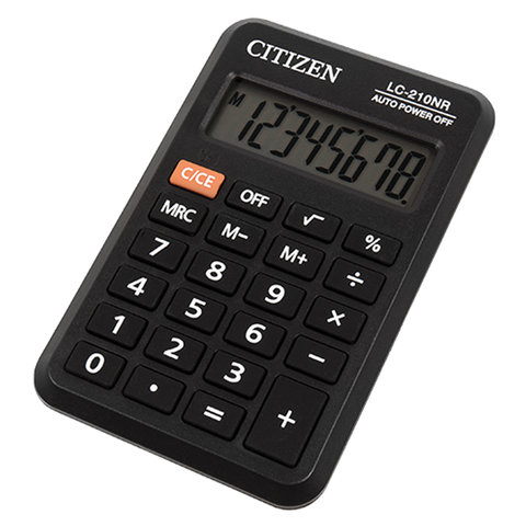 Калькулятор карманный CITIZEN LC-210NR (98×62 мм), 8 разрядов, питание от батарейки