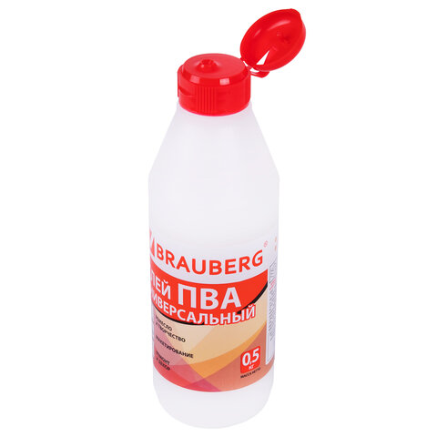 Клей ПВА BRAUBERG, 0.5 кг, универсальный (бумага, картон, дерево)