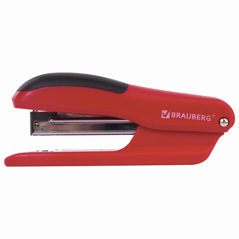 Степлер №24/6, 26/6 BRAUBERG «SX-39», до 25 листов, красный, 228592